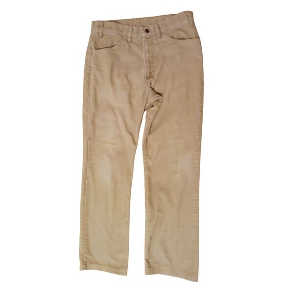 Vintage Levis Pants Mens 33x32 Beige 519 Corduroy Slim Straight Made In USA 1982